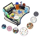 DMoose Kids Travel Activity Tray - Non-Flimsy, Tablet Holder, Strong Buckles, Sturdy Side Walls & Padded Base - Waterproof Snack, Play, Learn & Organize Lap Desk for Car Seats, Strollers & Air Travel