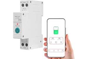 Diymore 63A WiFi Circuit Breaker AC220V Remote Mobile Phone Control Single-Phase Intelligent Circuit Breakers Switch Metering Overcurrent Protection Timer for for Boat Trolling Motor Marine ATV