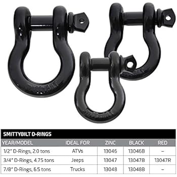 Smittybilt 13046B D-Ring Shackle 1/2