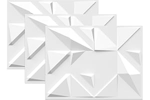 Wodaue 48 Pack 3D Wall Panels, 15.7" x 11.8" PVC Waterproof Wall Panel Geometric Textured Interior Decor Wall Tiles for Living Room Bedroom Hotel Office, Coving 62 Sq.Ft (Adhesive not Included)