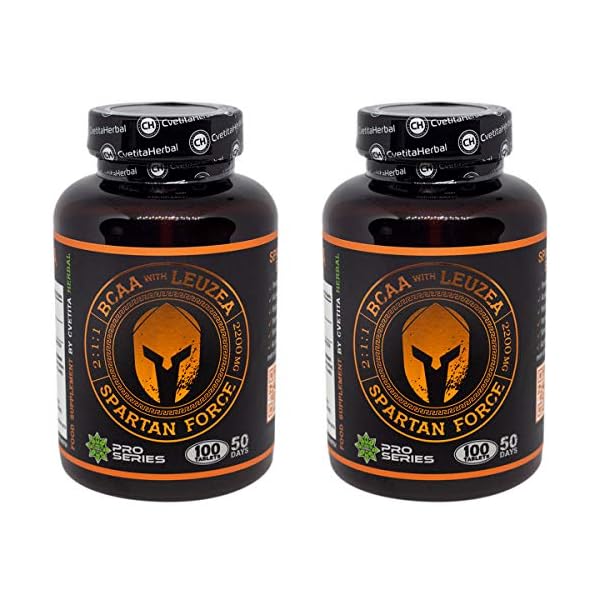 Spartan-Force-BCAA-211-Leuzea-Root-200-Tablets-x-1100mg-100-Days-Supply-Stimulates-Muscle-Growth-Muscle-Gain-Natural-Food-Supplement-by-Cvetita-Herbal Spartan Force | BCAA 2:1:1 | Leuzea Root | 200 Tablets x 1100mg (100 Days Supply) | Stimulates Muscle Growth | Muscle…
