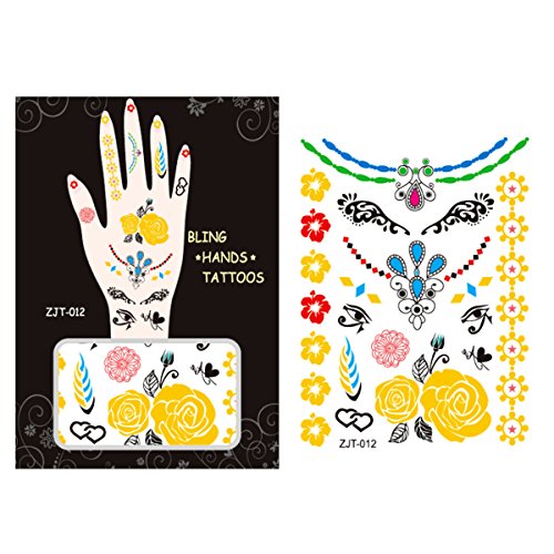 AllyDrew Metallic Body Art Hand Tattoos, Exotic