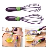 Ogori Silicone Whisk Set 10-inch and 8-inch Guarantee, Egg Beaters Eggbeater Whisk Mixer Egg Cook Tools Kitchen Blender