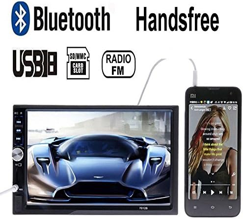 KASIONVI 7''HD 2DIN Bluetooth Car Stereo Touch Screen MP5 Player Support Rear View Camera-input