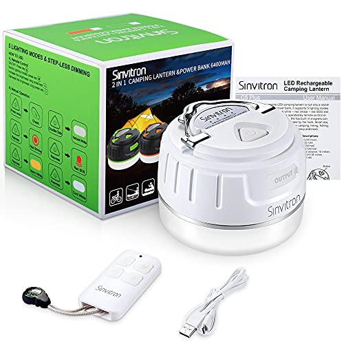 Sinvitron LED Camping Lantern Rechargeable,Camping Tent Lights with