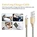 Charging Cable Budget & Good Phone Charging Cable 3 Pack 6FT Extra Long USB Cable Certified Charging Cord Fast Charger Compatible with Phone Pad Pod Air Nano Touch Black and Gold