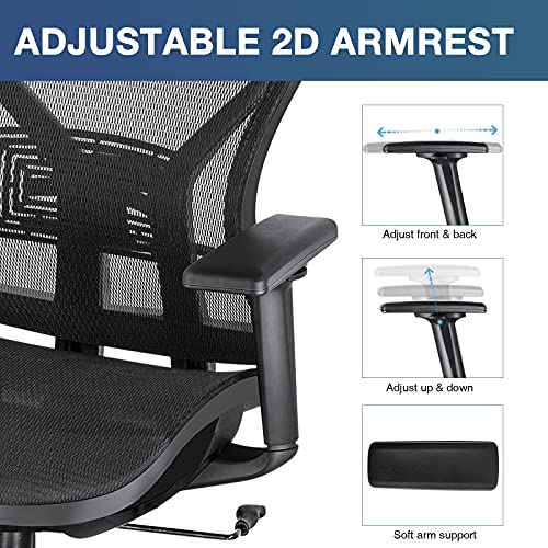 SUNNOW Ergonomic Office Chair, Mesh Desk Chair with Adjustable Lumbar