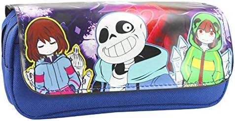 Happy Banana Pencil Case Undertale Printed Caricature Double Sign Large Pencil Case Student Pencil Bag with Zip Writing Paper Pencil Case 20 x 9 x 6.5 cm (Multi-Colour) c