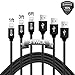 Iophi 3 PACK Nylon Braided Lightning to USB Cable 2.4A High Speed Heavy Duty Aluminum Connector 1FT 3FT 6FT Charge Sync Cable for iPhone 7 / 7 Plus / 6 / 6s / 5 / 5s / 5c / SE / iPad / iPod - BLACK