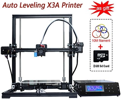 High precision Auto Leveling Self-assembly DIY X3A 3D Printer Large Aluminium Frame Reprap Prusa i3 with Separate LCD Screen, Large Printing Size 220x220x300mm Including 10m Filament Gift+8GB Card