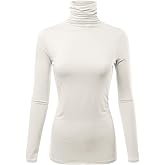 FASHIONOLIC Womens Premium Long Sleeve Turtleneck Lightweight Pullover Top Sweater (S-3X, Made in USA)