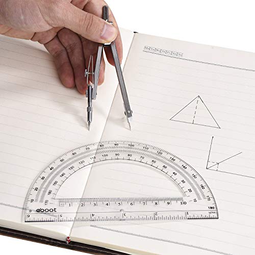 Student Geometry Math Set, Drawing Compass and 6 Inch Clear Swing Arm
