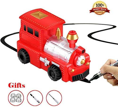 Magic Inductive Toy Truck Car [Follow Black Line] for Kids &amp; Children Battery Included- Best Toddler Toy - Mini Train Follow [Red Train]