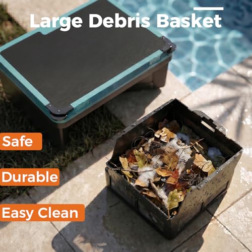 2026 Updated Over-Ground Robotic Pool Cleaner,Solar Powered Pool Vacuum,24H/7D Continuous Cleaning, 180-um, 3L Filtration Basket,APP Support, Pool Skimmer Robot (APP Support-Update)