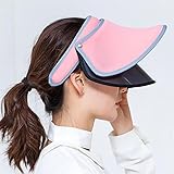 KCHKUI Sun Hats for Women Summer Visor Cap UV Protection Adjustable Floppy Hat for Travel Beach and Outdoor Activities (Pink)