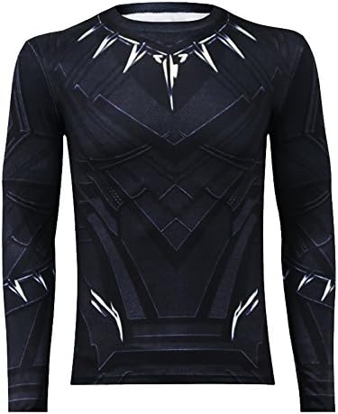 IFSONG Long Sleeves Black Panther Shirt - Perfect Long Sleeves Anime Cosplay Costume For Cosplay Theme Activities,Halloween, Concerts, Theme Parties and Dating (X-Small)