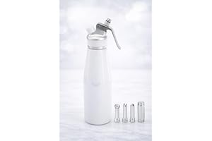 Whipped Cream Dispenser–Double Wall Insulated Aluminum Water Bottle with Stainless Steel 3 Nozzles, Extra-Large Capacity Whip