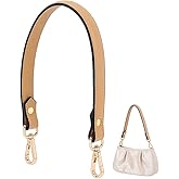 PH PandaHall 18 Inch Genuine Leather Purse Strap, Bag Handles Replacement Puse Handles Handbag Strap with Golden Buckles for Women DIY Underarm Bag Handbag Shoulder Bags Making, Skin-Colored