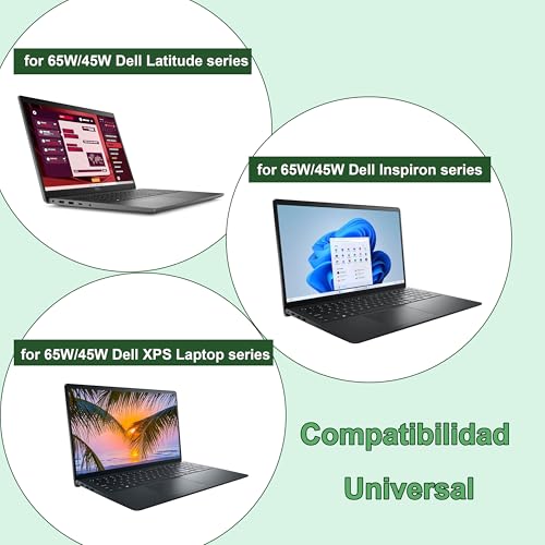 RORALMA 65W Cargador de Laptop Compatible con DELL Inspiron 15-7000 15-5000 15-3000 17-5000 17-3000 13-7000 11-3000 Serie 558 3181 5100 5535 5555 5558 5559 5567 XPS 9350 9360 la65ns2-01