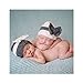 Highpot Newborn Baby Boy Girl Knitted Wool Bow Beanie Crochet Winter Warm Hat (Dark Gray)