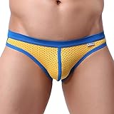 FEESHOW Men's Soft Bikini Briefs Bulge Pouch Underwear Low Rise Swimming Shorts