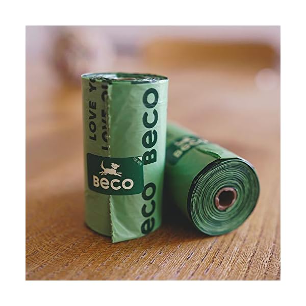 Beco Strong & Large Poop Bags - 60 Bags (4 Rolls of 15) - Unscented - Dispenser Compatible Dog Poo Bags