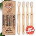 Himalayan Blue Kids Natural Biodegradable Bamboo Toothbrush Pack of 4 - Organic - Soft Bristles for Toddler and Children - Gift E-book - Camping, mountain, school, travel, sports, activities