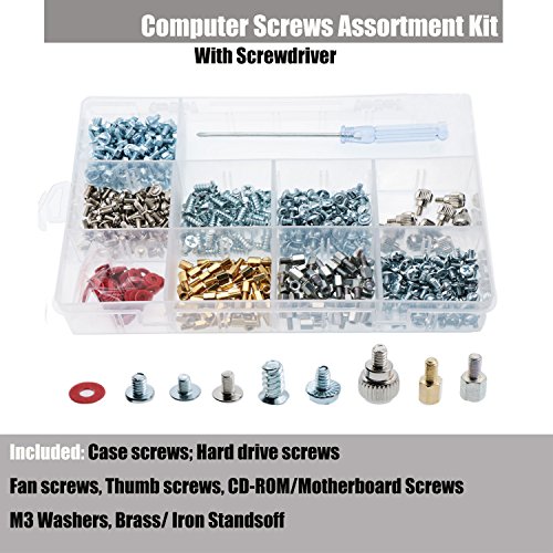 CO RODE 660pcs Phillips Head Computer PC Spacer Main Board Standoffs Screws Assortment Kit for Hard Drive Motherboard Fan Power Graphics (Screwdriver Included) - Thumbnail 2
