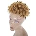 Deyngs Ponytail African American Short Afro Kinky Curly Wrap Synthetic Drawstring Puff Ponytail (1B/27)