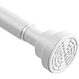Tension Curtain Rod 36 To 63 Inch White Tension Rods Adjustable Spring Loaded Curtain Rods 7/8" Curtain Rods No Drilling Tension Rods For Windows Bedroom Closet Doorway Door