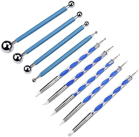 Meuxan 9 Piece Dotting Tools Ball Styluses for Mandala Rock Painting, Pottery Clay Craft, Embossing Art