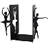 Danya B. Contemporary Cast Iron Bookend Set - 2 Stretching Women Figures, Yoga Inspired, Bronze Finish