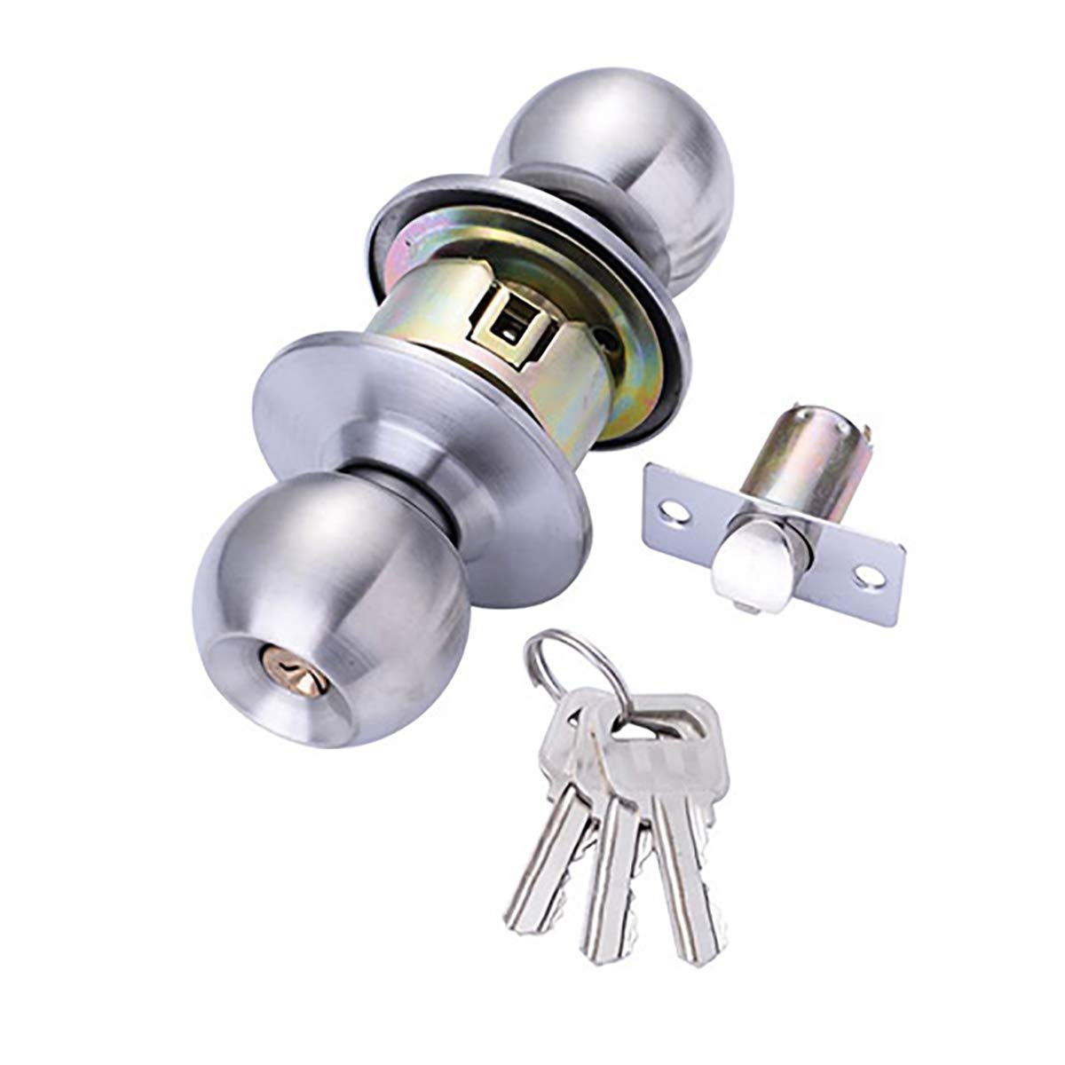 Stainless Steel Door Lock Set Exterior Door Konbs Entrance Key Locker-Copper Lock Core - Latch Size 60mm