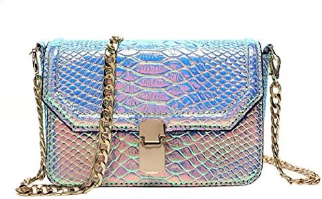 Holographic Snakeskin Crossbody Bag Shoulder Bag Women's Hologram Leather Purse