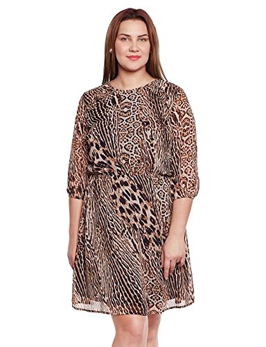 oxolloxo animal print plus size dress