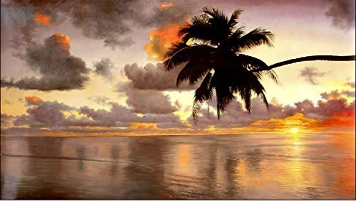 Sanbay Art Christmas Gift Modern Giclee Canvas Prints Stretched Artwork Abstract Beautiful Sea Scene to Photo Paintings Wood Framed Inside Wall Art for Wall Decor