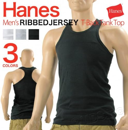 Amazon ヘインズ メンズ リブ テレコ Tバック タンクトップ アンダーウエア 51j023 Hanes L Gray タンクトップ 通販