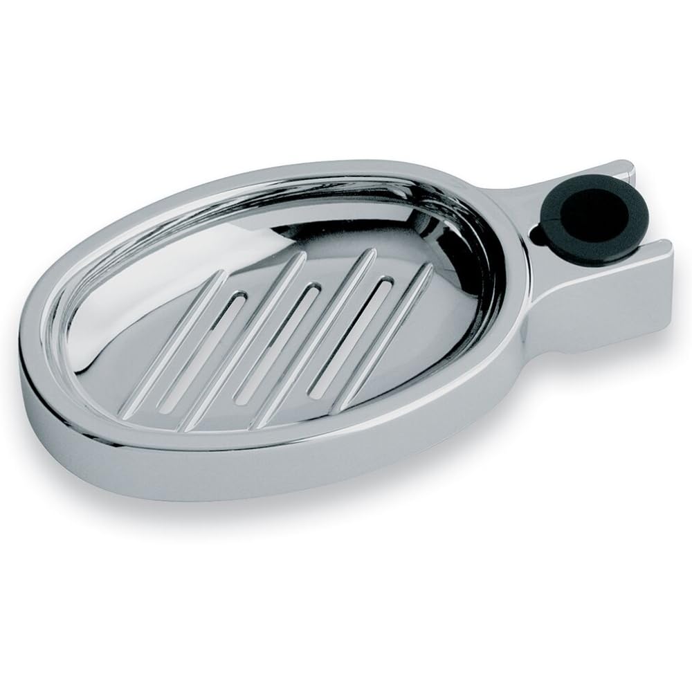 Schläfer Soap Dish for Adjustable Shower Rod, ABS, Chrome, Silver, Rectangular, 18 mm & 25 mm Rod Diameter