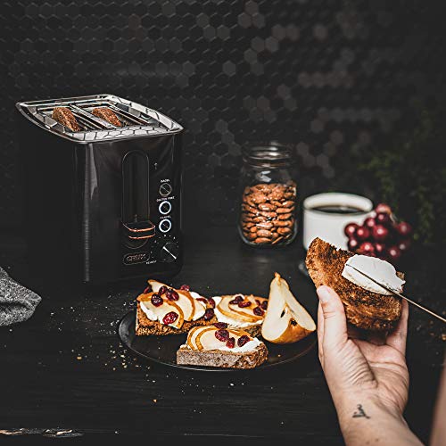 Crux 2Slice Toaster with 6 Setting Shade Control, Black Stainless