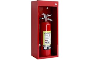 WINDY CITY CABINET Fire Extinguisher Cabinet | Wall & Surface Mount Steel Cabinet | Holds 5 Pound and 10 Pound | No Door with Break Glass Version, Red | Fire Extinguisher Not Included