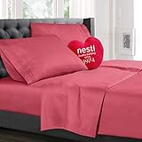 Full Size Sheets - 4 Piece Full Coral Pink Bed Sheet Set - Hotel Luxury Bed Sheets - Extra Soft Microfiber Sheets - Easy Fit 16