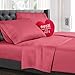 Bed Sheet Bedding Set, Full Double Size, Coral Pink, 100% Soft Brushed Microfiber Fabric with Deep Pocket Fitted Sheet, 1800 Luxury Bedding Collection, Hypoallergenic & Wrinkle Free Bedroom Linen Set By Nestl Bedding