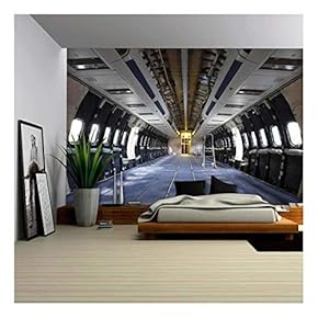 Airplane Under Heavy Maintenance - Removable Wall Mural | Self-Adhesive Large Wallpaper - 66x96 inches