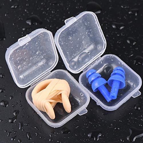 Meetory 9 Pieces Waterproof Silicone Swimming Earplugs Nose Clip Plugs Clips for Adults Kids,Protect Your Ears Nose Swimming