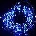 HAHOME Waterproof Fairy String Lights,33Ft 100 LEDs Indoor and Outdoor Starry Lights with Power Supply for Christmas Halloween Wedding and Party Decoration,Blue