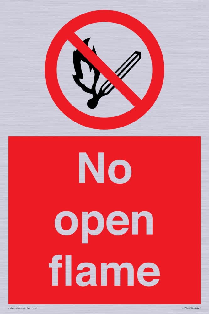 No open flame Sign - 200x300mm - A4P
