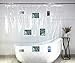 Phone & Tablet Holder Shower Curtain Liner with Pockets - Eco-Friendly EVA Waterproof Clear Pocket Shower Curtain for Cell Phone & Tablet, Includes 12 Metal Hooks, Duty 5 Gauge Thickness, 72x72 Inches