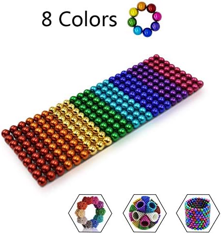 Magnets Blocks Sculpture Toys with 216pcs and 5mm for Intelligence Development and Stress Relief, Great for Office School Home Education ( Multi 8 Colour)