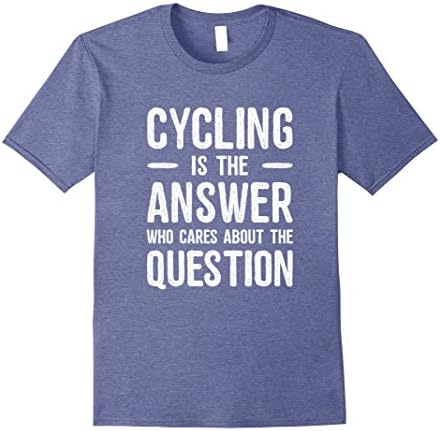 Mens Cycling Is The Answer | Novelty Cycling T-Shirt Gift 2XL Heather Blue
