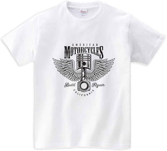 Amazon ノーブランド品 バイク 羽 ロゴ メンズ 半袖 Tシャツ オリジナルプリント 通販